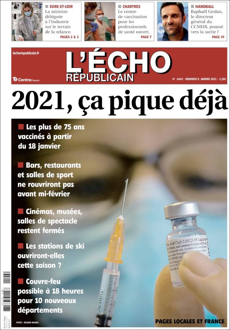 Portada de L'Echo Républicain (Francia)