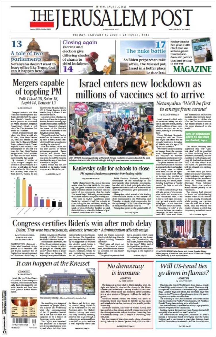 Portada de The Jerusalem Post (Israel)