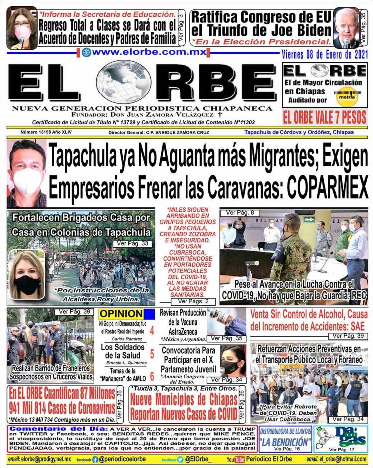 Portada de El Orbe (México)