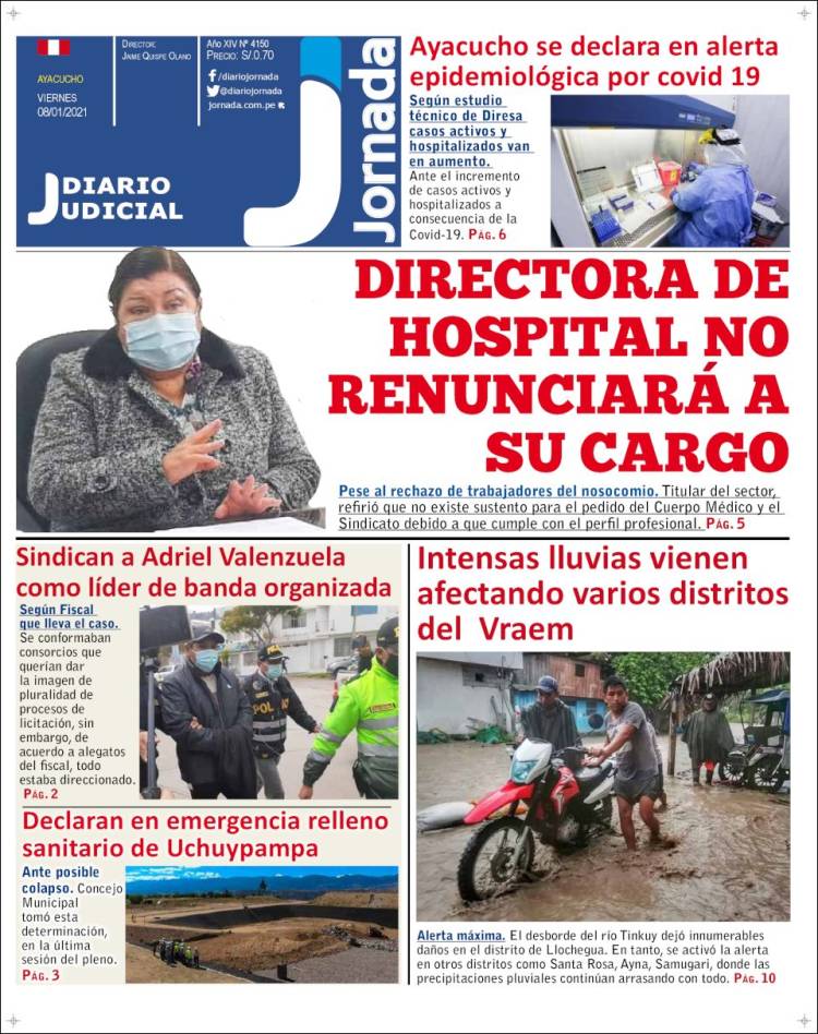 Portada de Diario Jornada (Perú)