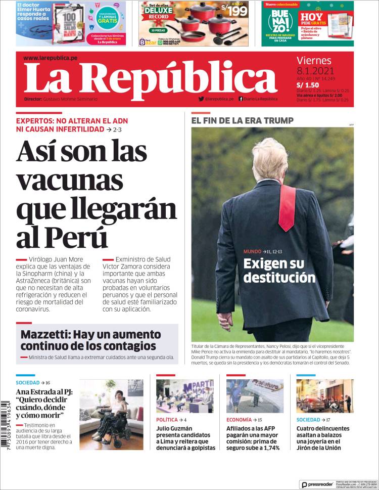 Periódico La Republica (Perú). Periódicos de Perú. Toda la prensa de