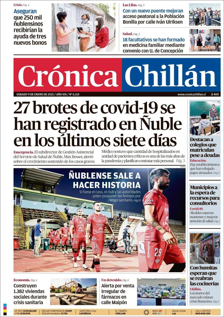 Portada de Crónica Chillán (Chile)