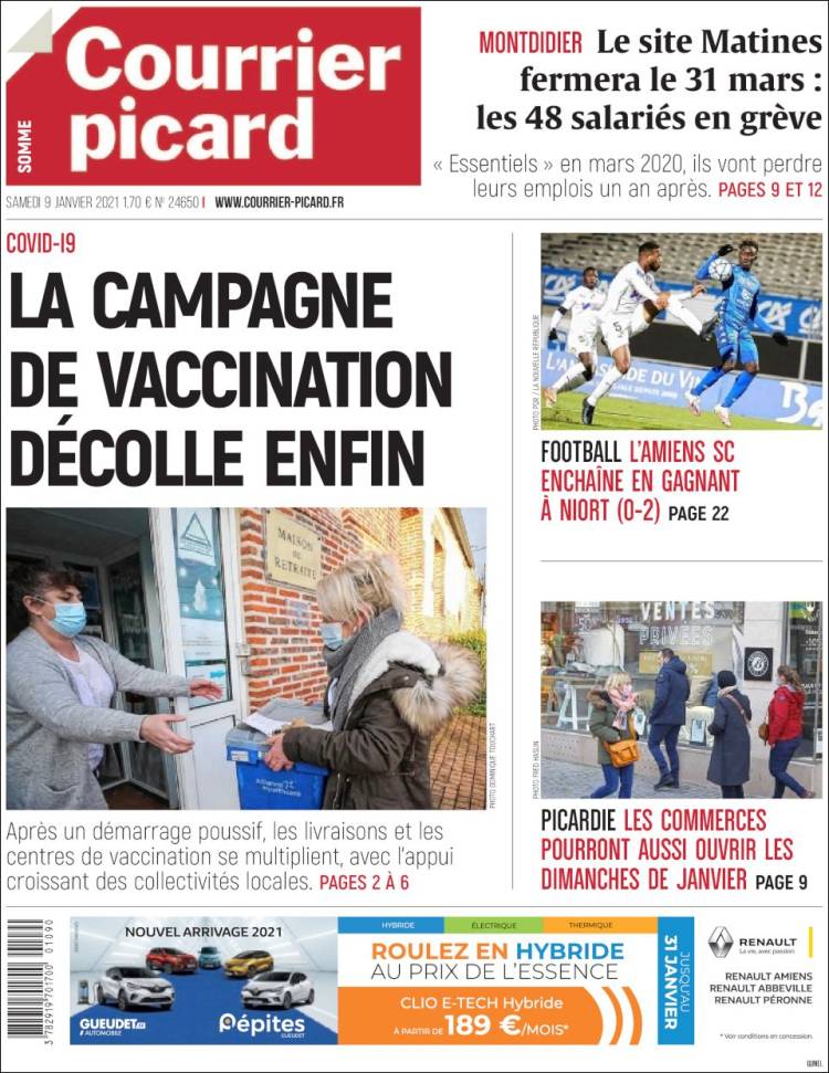 Portada de Courrier Picard (Francia)