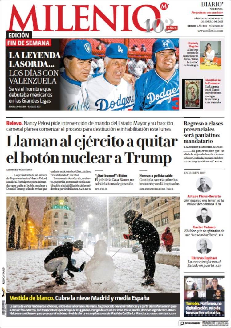 Portada de Milenio - Laguna (México)