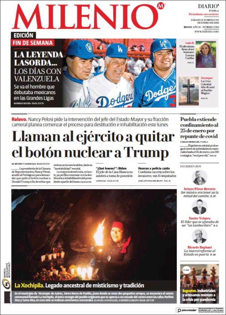 Portada de Milenio de Puebla (Mexico)