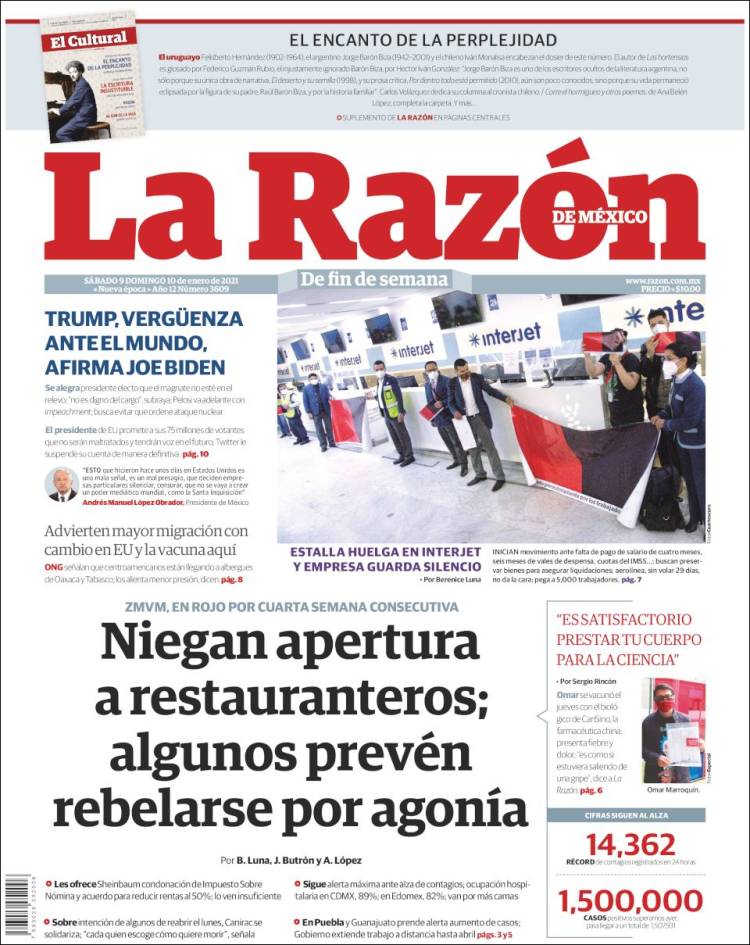 Portada de La Razón (Mexico)