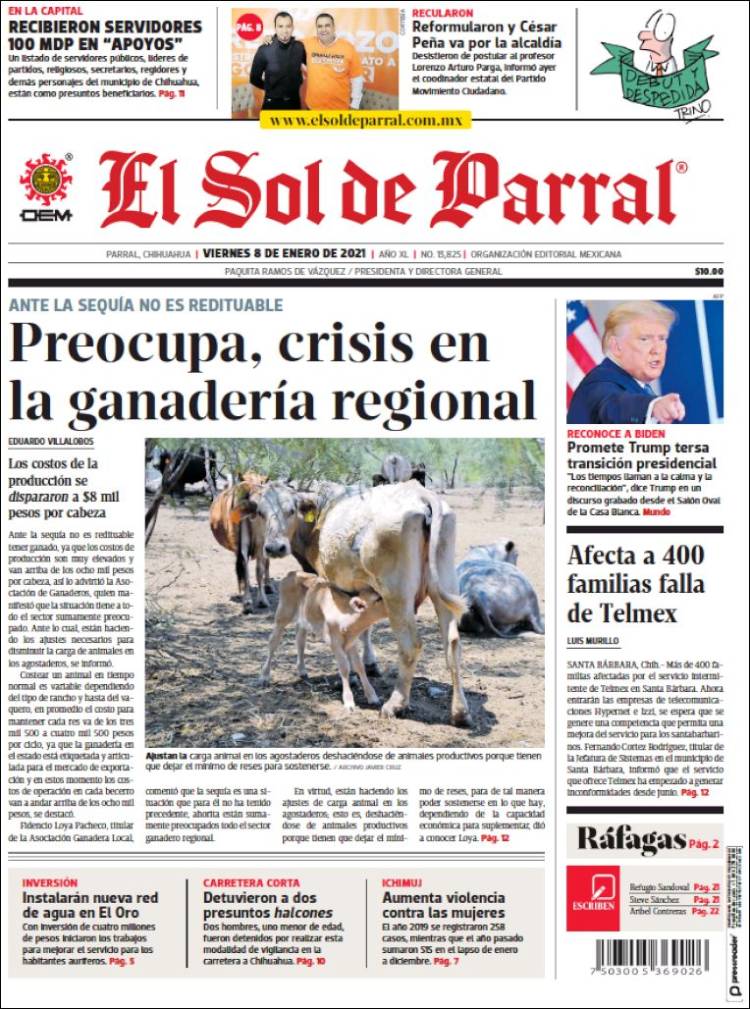 Portada de El Sol de Parral (México)