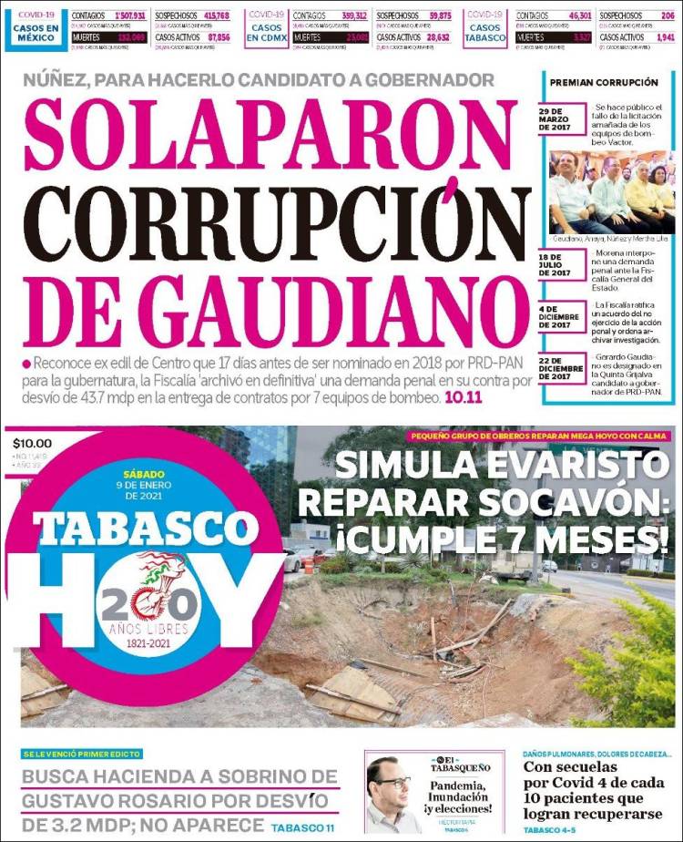 Portada de Tabasco Hoy (Mexico)