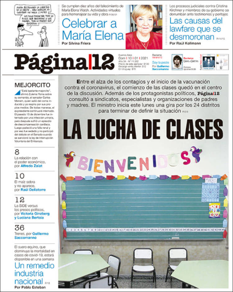 Portada de Página/12 (Argentina)