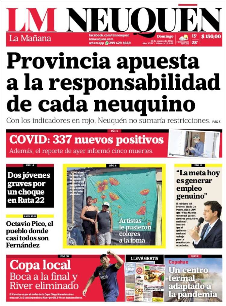 Portada de La Mañanade Neuquén (Argentina)