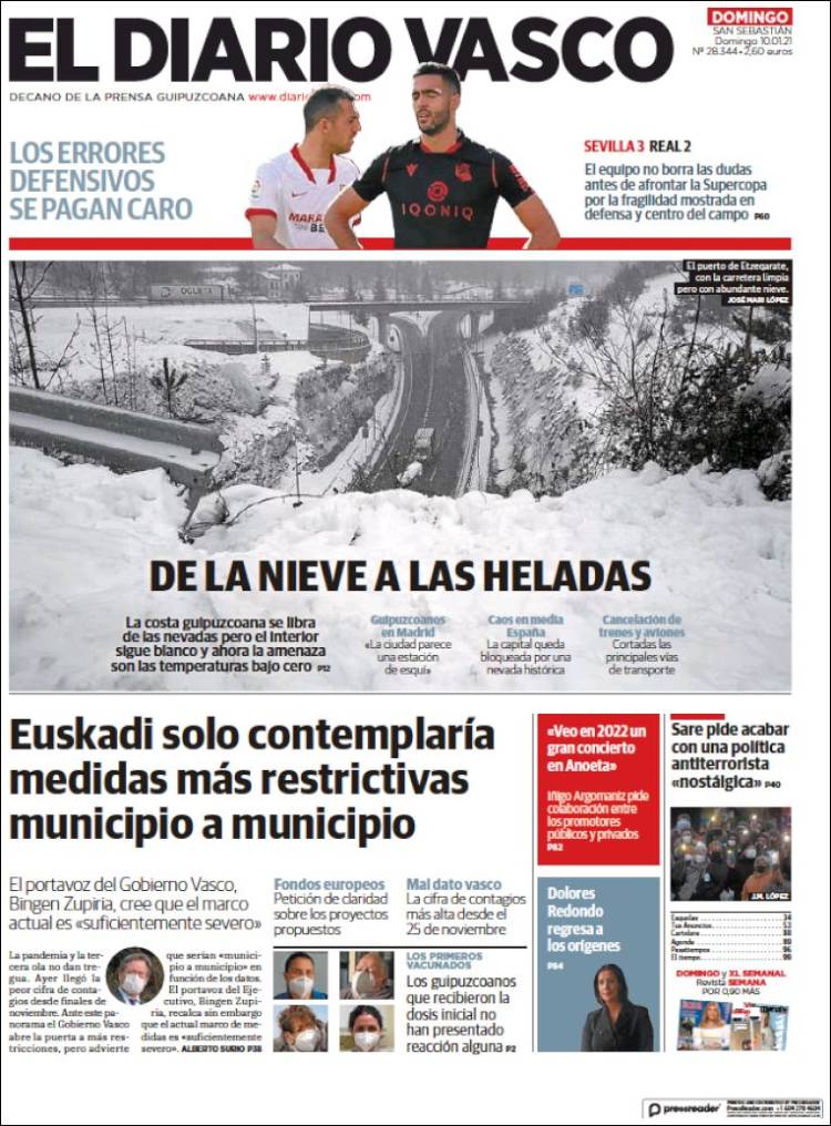 Portada de Diario Vasco (España)