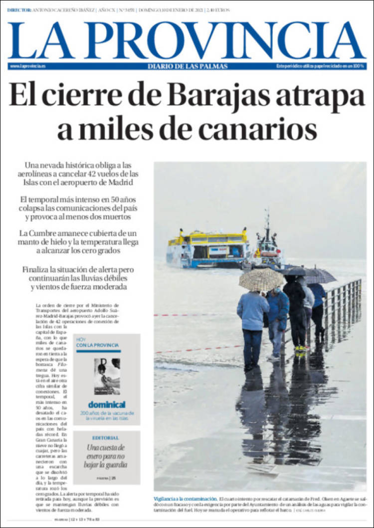 Portada de La Provincia (Spain)