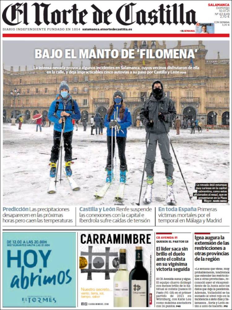 Portada de Norte de Castilla - Salamanca (Spain)