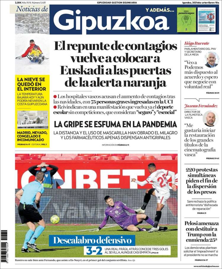 Portada de Noticias de Gipuzkoa (España)