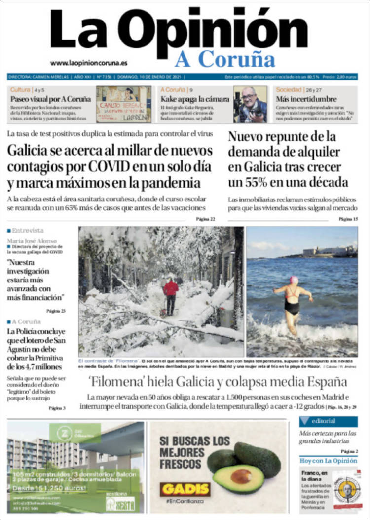 Portada de La Opinión de A Coruña (Spain)