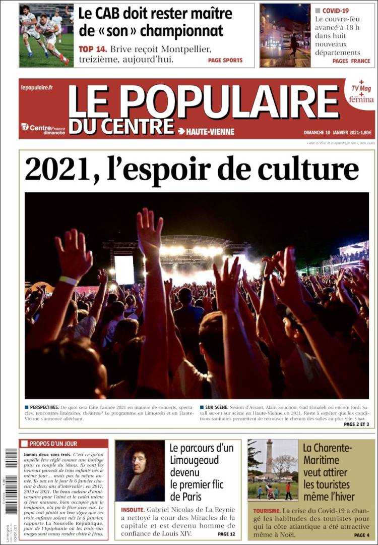 Portada de Le Populaire du Centre (Francia)