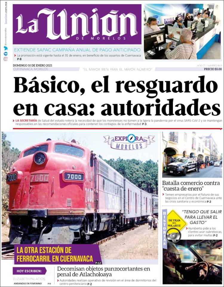 Portada de La Unión de Morelos (México)