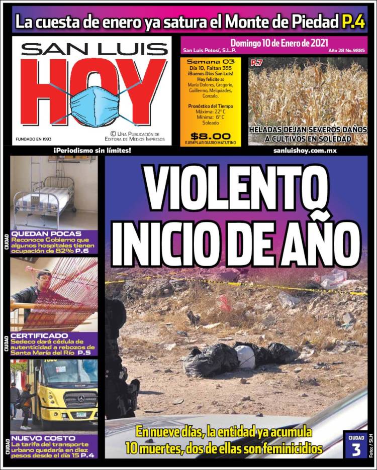 Portada de San Luis Hoy (México)