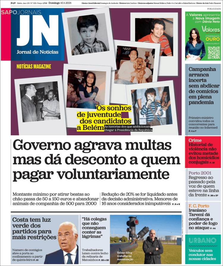 Portada de Jornal de Notícias (Portugal)