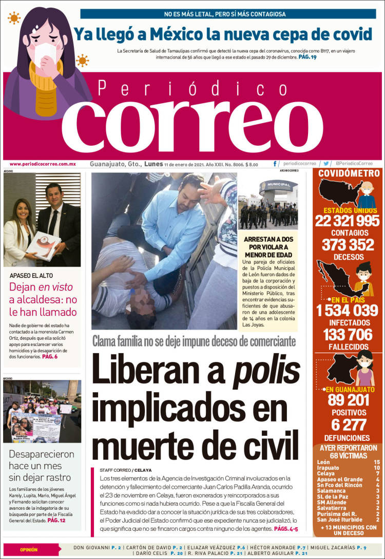 Portada de Correo - El diario del Estado de Guanajuato (México)