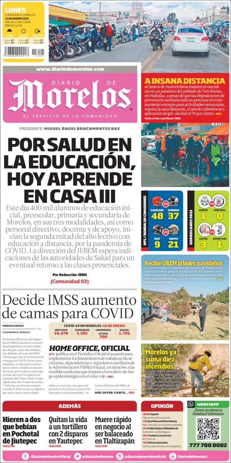 Portada de Diario de Morelos (México)