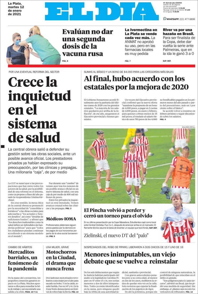 Portada de El Día de la Plata (Argentina)
