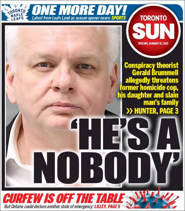 Portada de The Toronto Sun (Canadá)