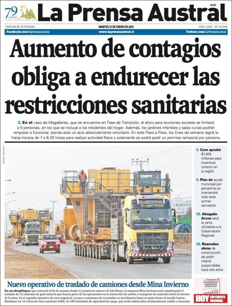 Portada de El Magallanes (Chile)