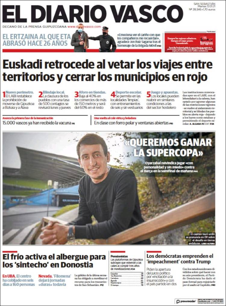 Portada de Diario Vasco (España)