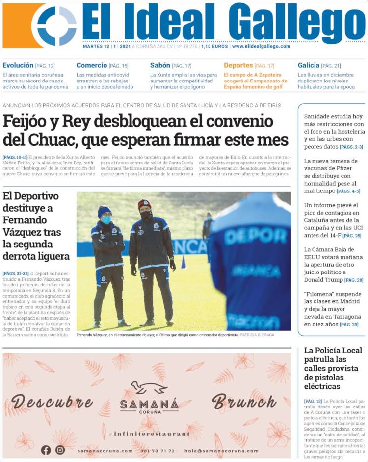 Portada de El Ideal Gallego (Espagne)