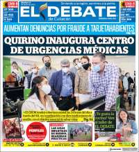 Portada de El Debate de Culiacán (México)