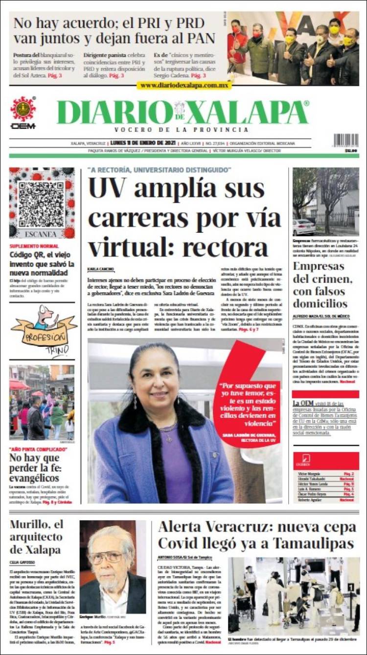 Portada de Diario de Xalapa (Mexico)