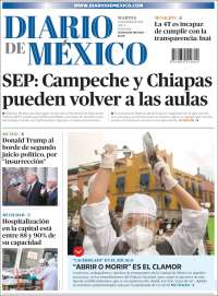 Portada de Diario de México (Mexique)