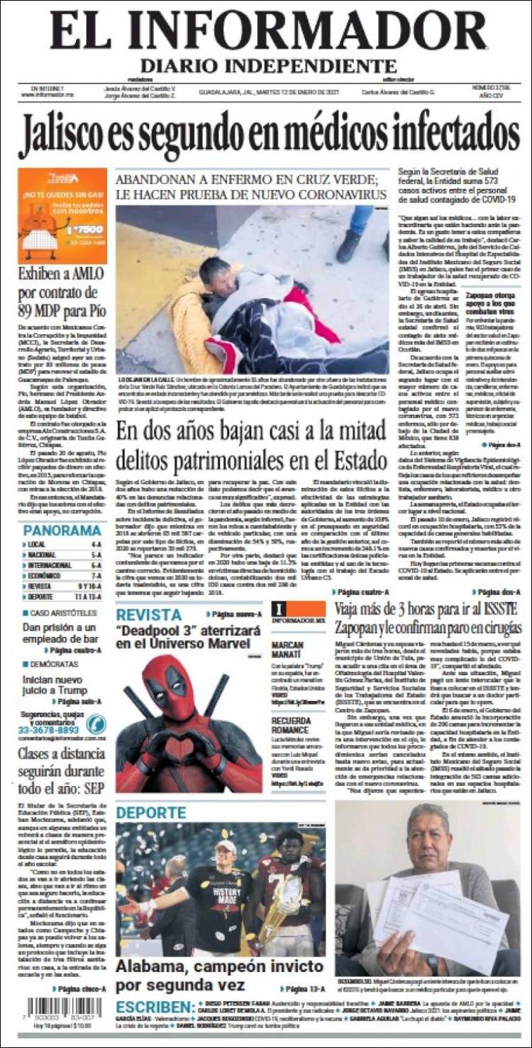 Portada de El Informador (México)