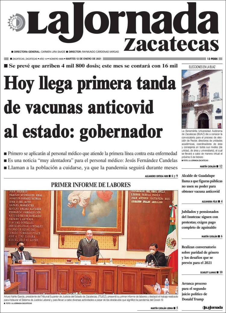 Portada de Jornada de Zacatecas (Mexique)