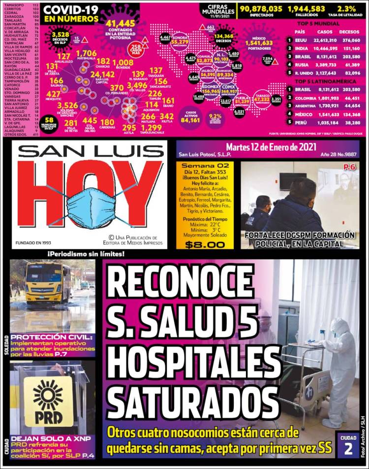 Portada de San Luis Hoy (México)