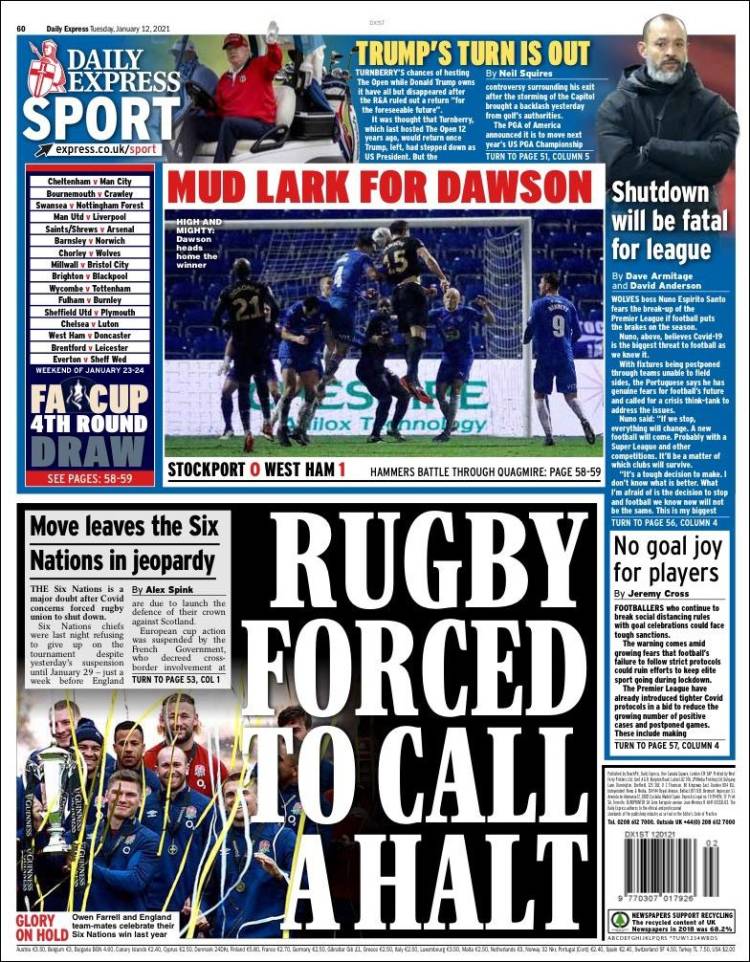 Portada de Express Sport (Reino Unido)