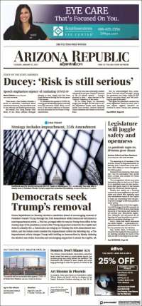 Portada de Arizona Republic News (USA)