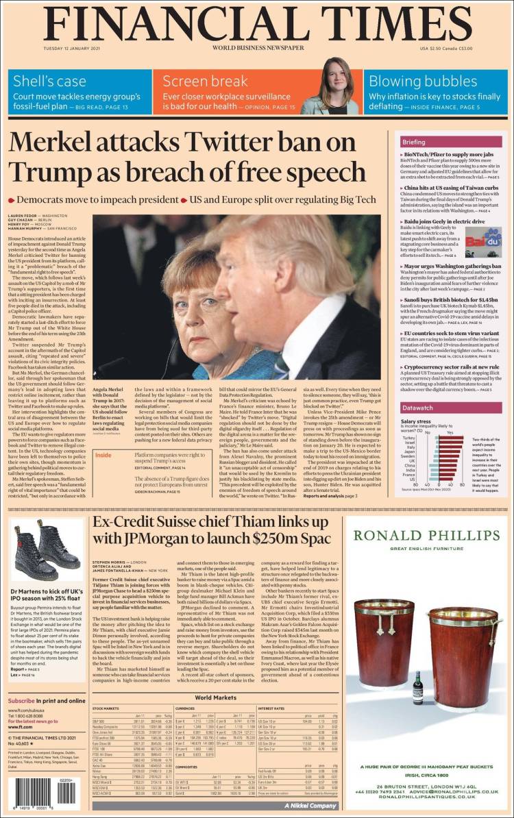 Portada de Financial Times - USA (États-Unis)