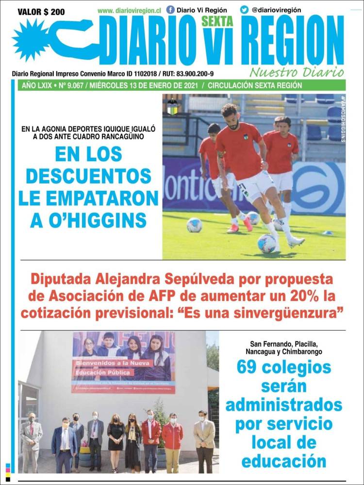 Portada de Diario VI Región (Chile)