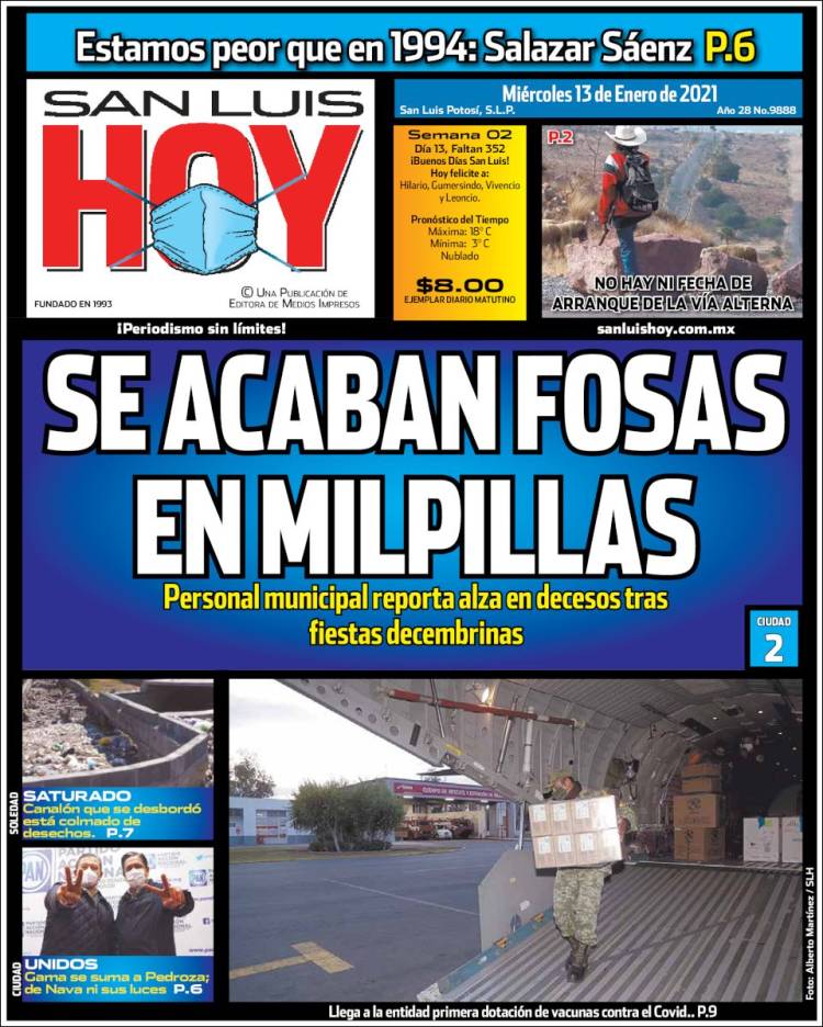 Portada de San Luis Hoy (México)