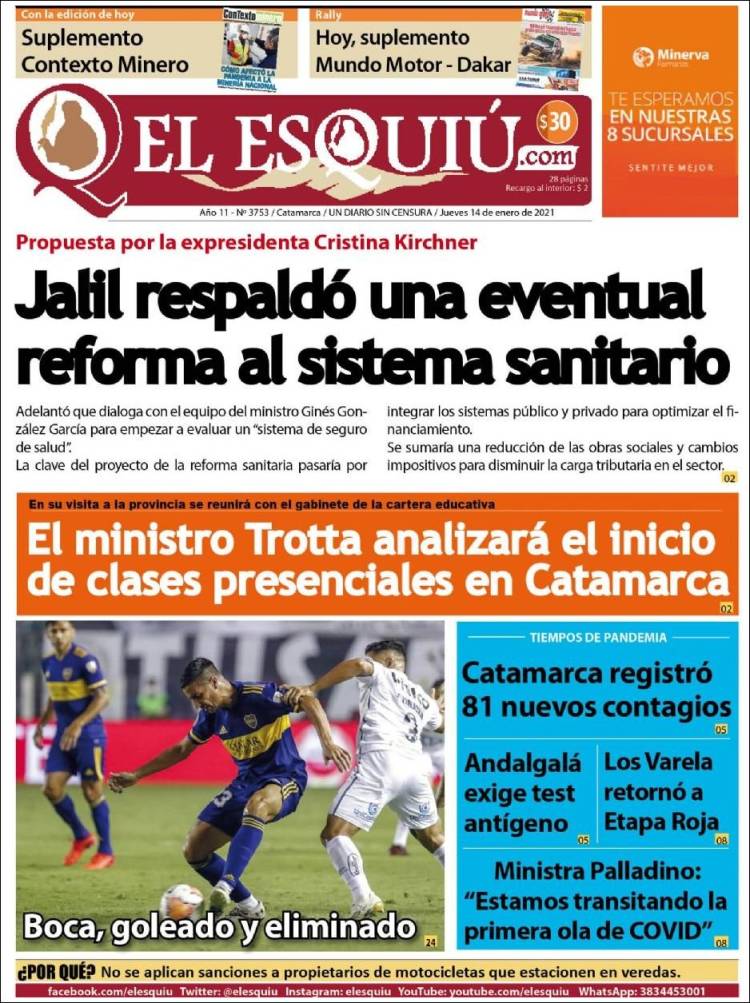 Portada de El Esquiu (Argentina)
