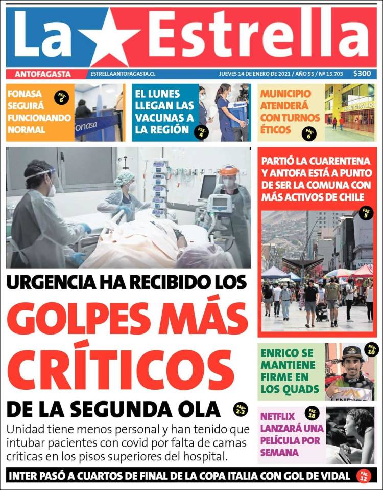 Portada de La Estrella del Norte (Chile)