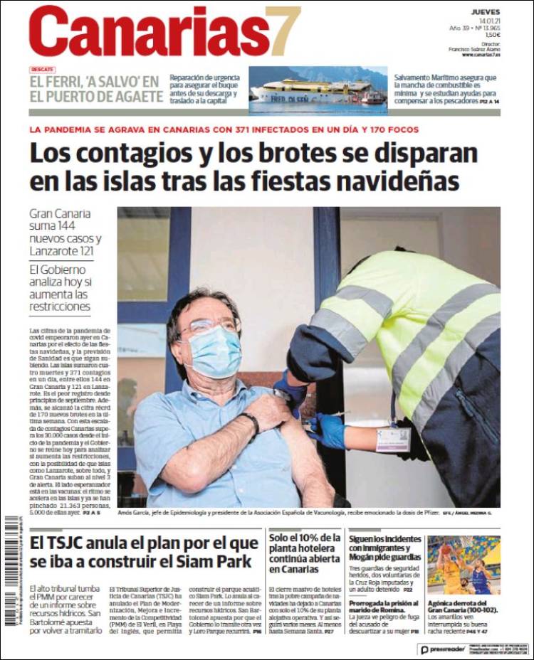 Portada de Canarias 7 (Espa&ntilde;a)