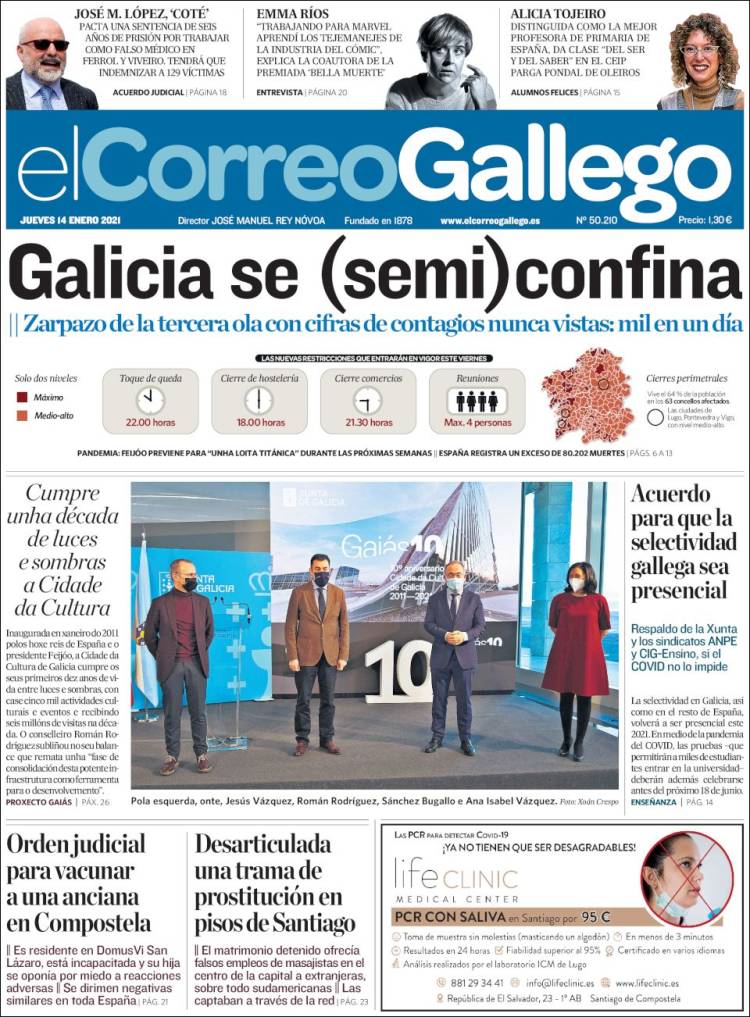 Portada de El Correo Gallego (Espa&ntilde;a)