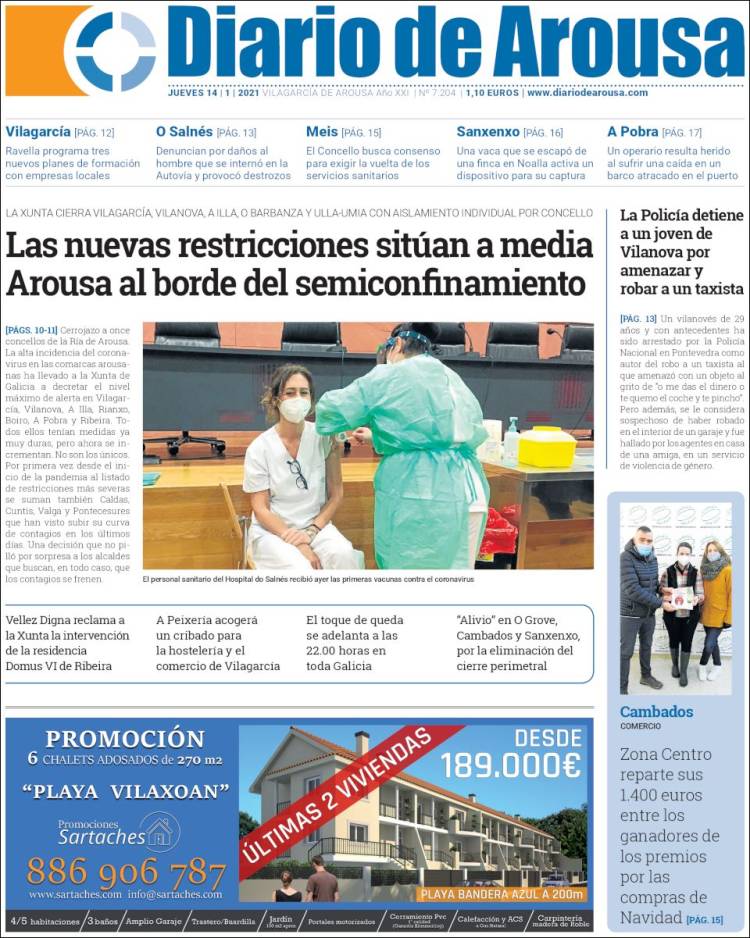 Portada de Diario de Arousa (Espa&ntilde;a)
