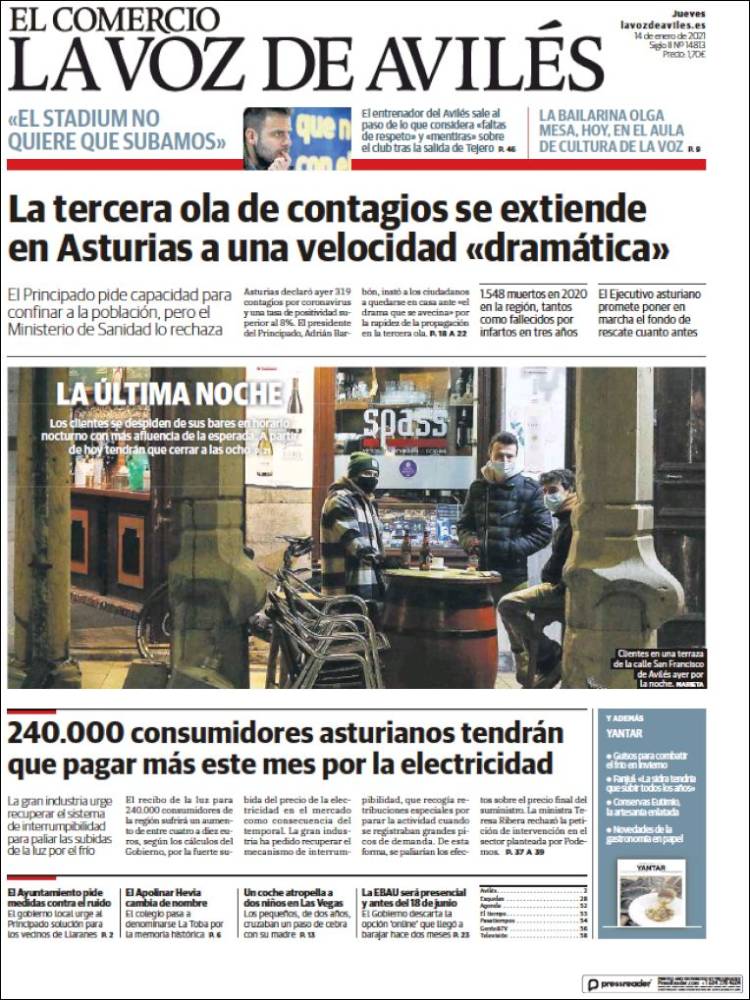 Portada de El Comercio - Avilés (Espa&ntilde;a)