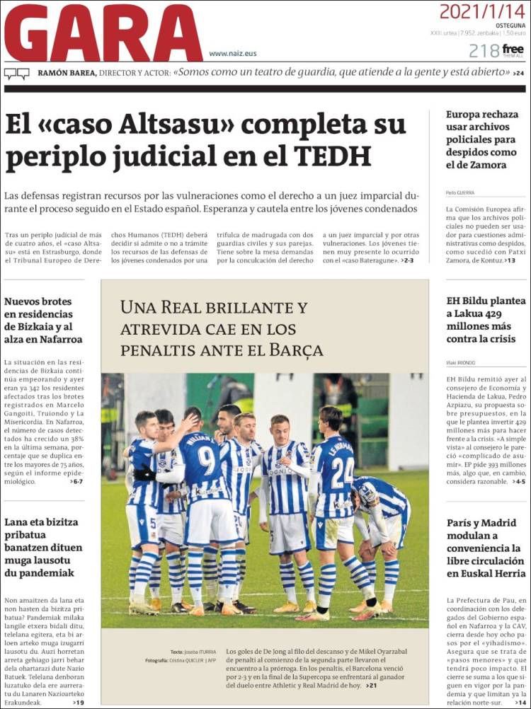 Portada de Gara (Espa&ntilde;a)