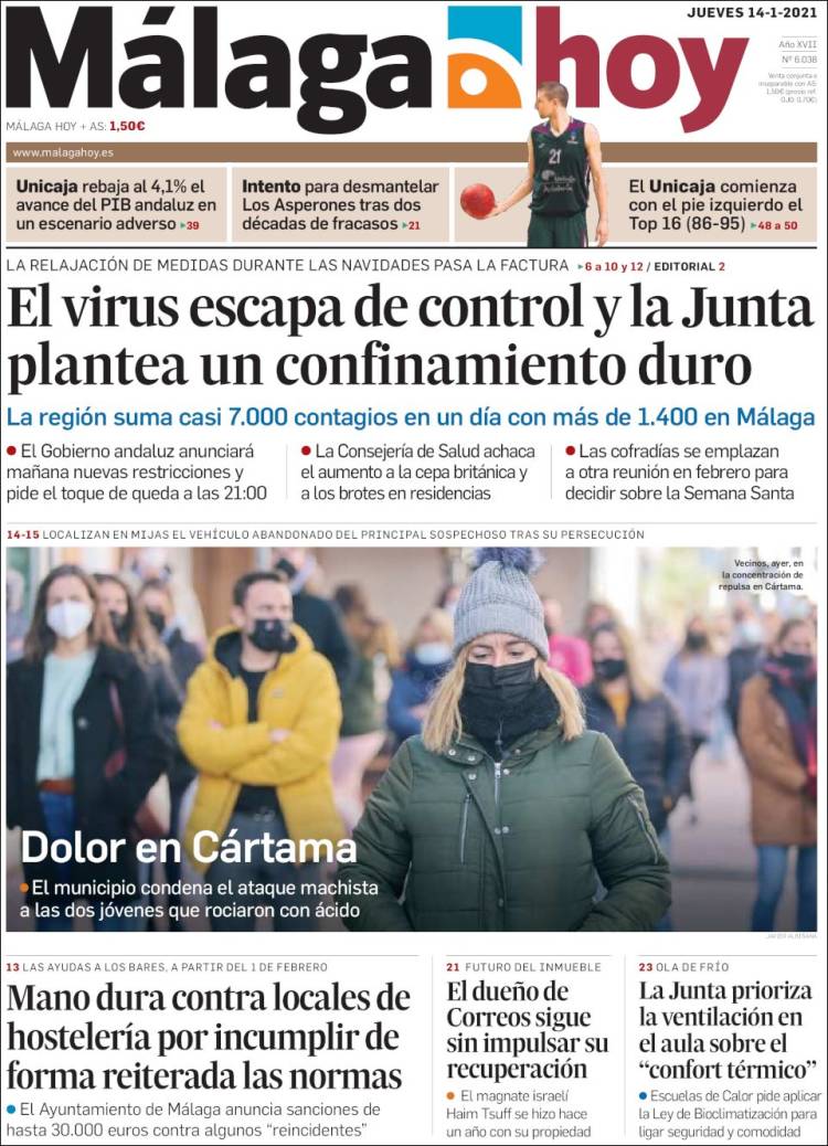 Portada de Málaga Hoy (Espa&ntilde;a)