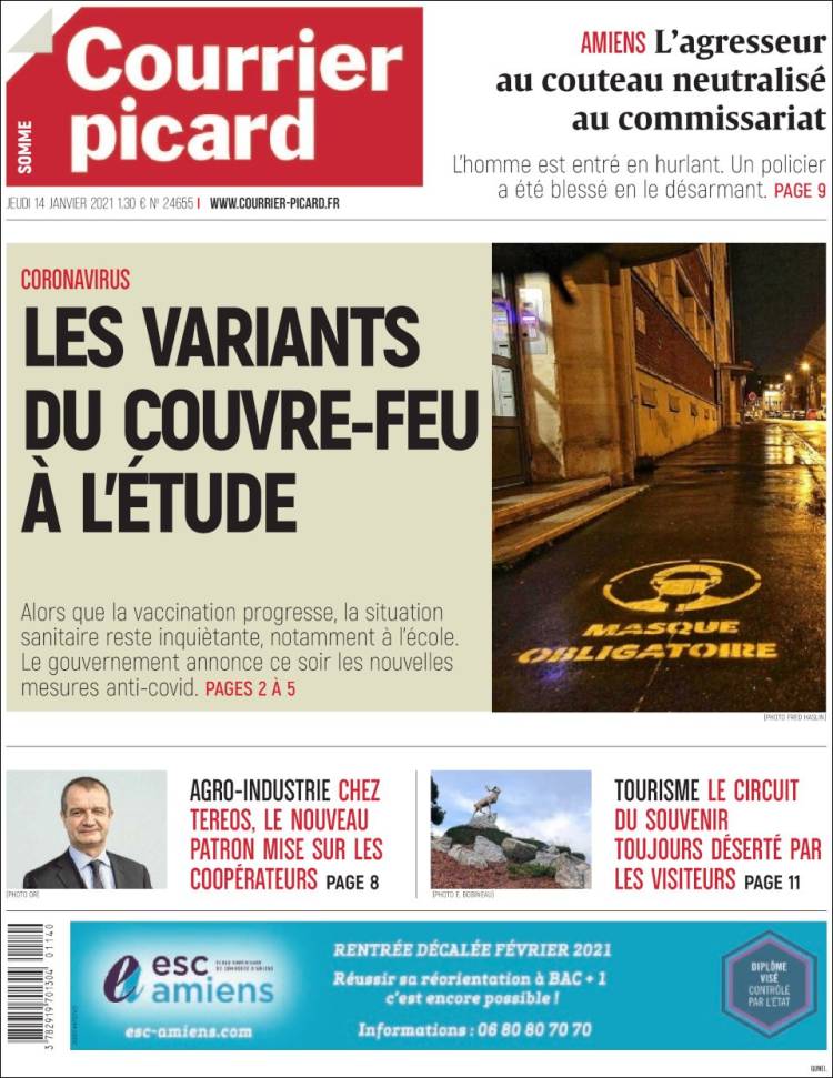 Portada de Courrier Picard (Francia)